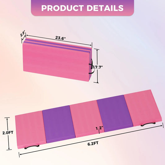 HiMISS Folding Gymnastics Mat for Tumbling Yoga and Home Exercise