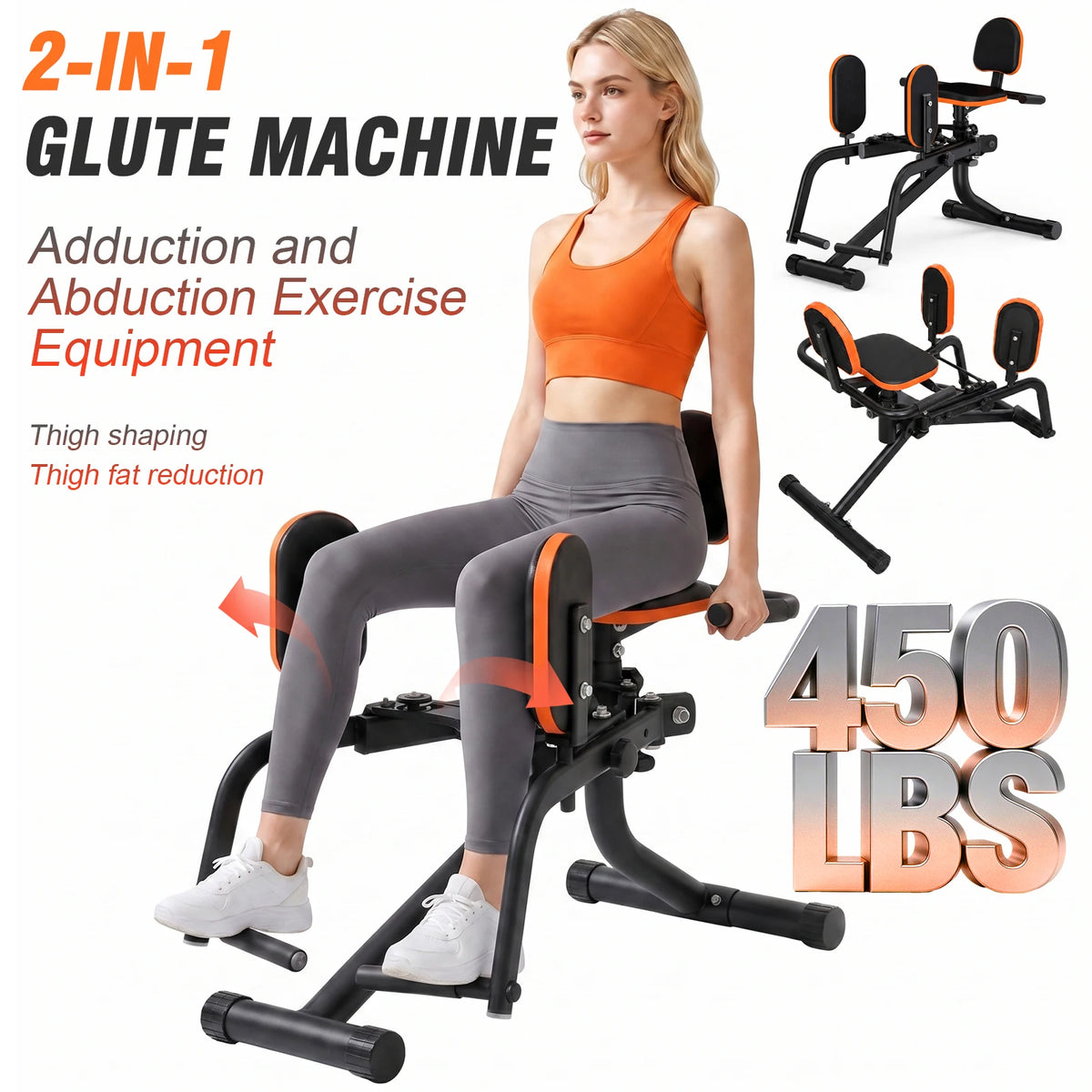 Foldable Dual Motion Hip Trainer For Inner Outer Thigh Sculpting