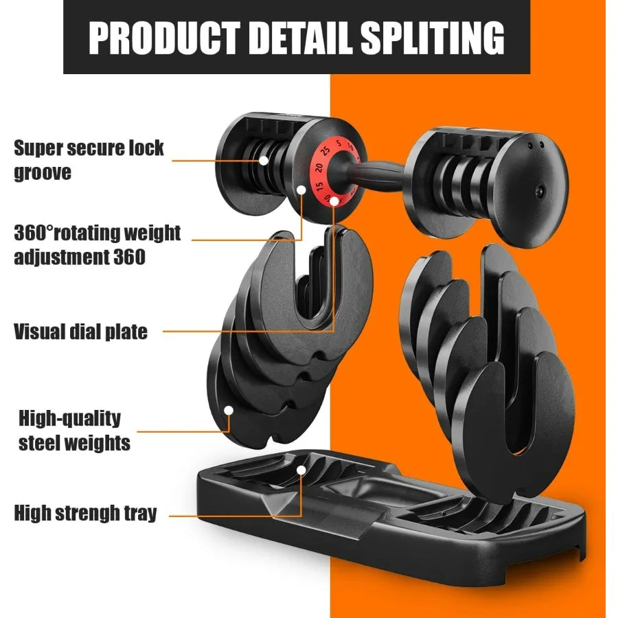 Adjustable Dumbbell With Anti-Slip Handle For Strength Training