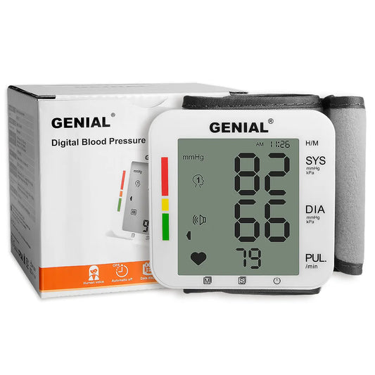 Genial Wrist Blood Pressure Monitor LCD Display And Voice Function