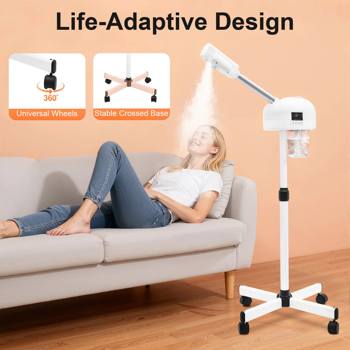 Bymaocar Standing Facial Steamer With Ozone And PTC Heating Technology
