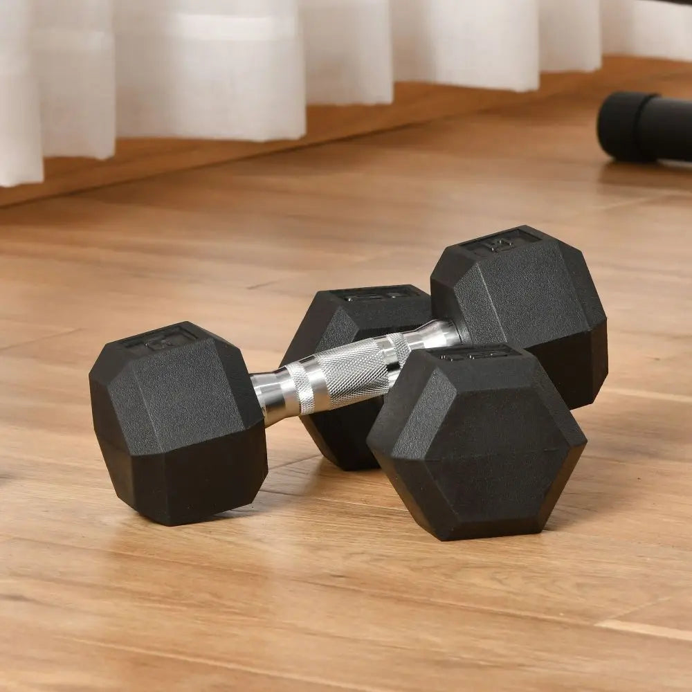 Soozier Rubber Hex Dumbbells With Non Slip Handles For Workouts