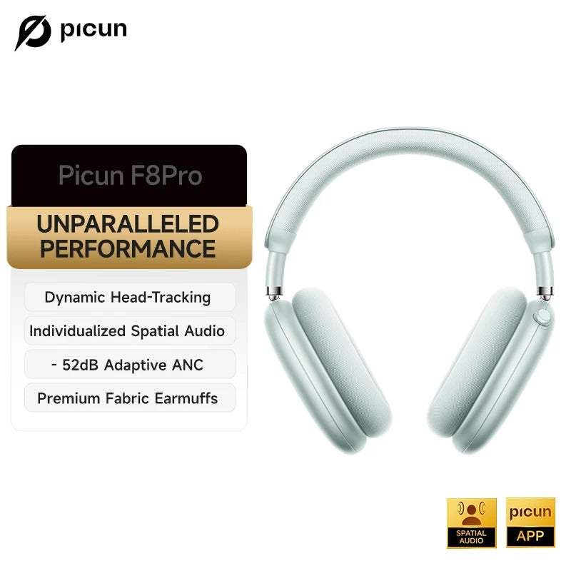Picun F8 Pro Wireless Headphones With ANC And Spatial Audio