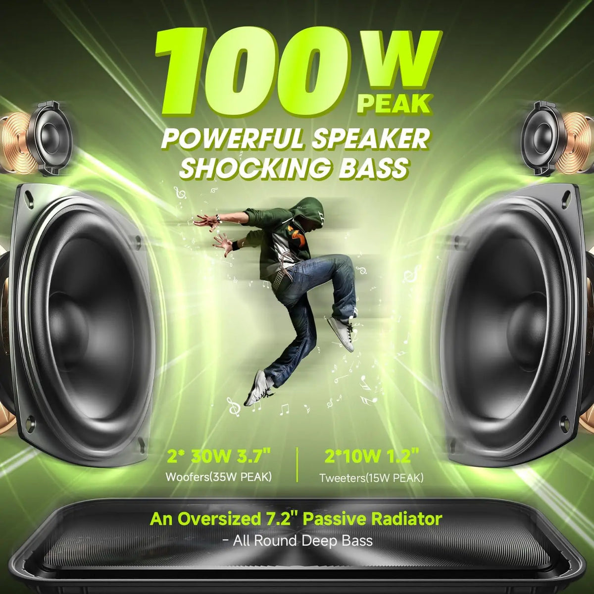 W King D9 Portable Bluetooth Speaker For Outdoor Adventures