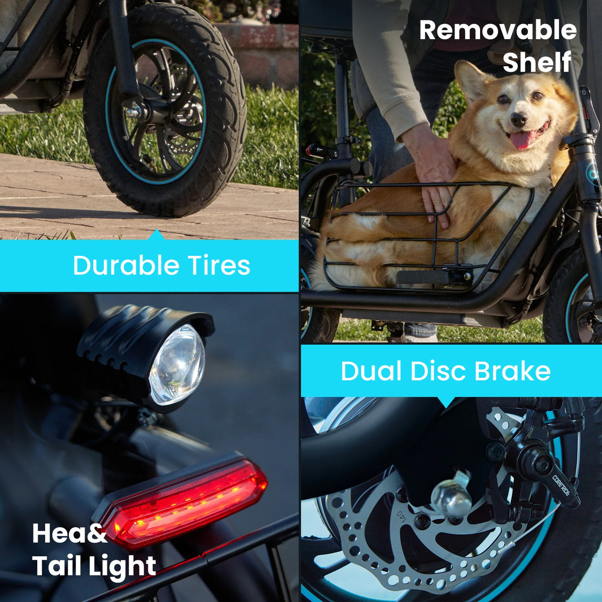 Gyroor Foldable Adult Electric Scooter With Pet Basket