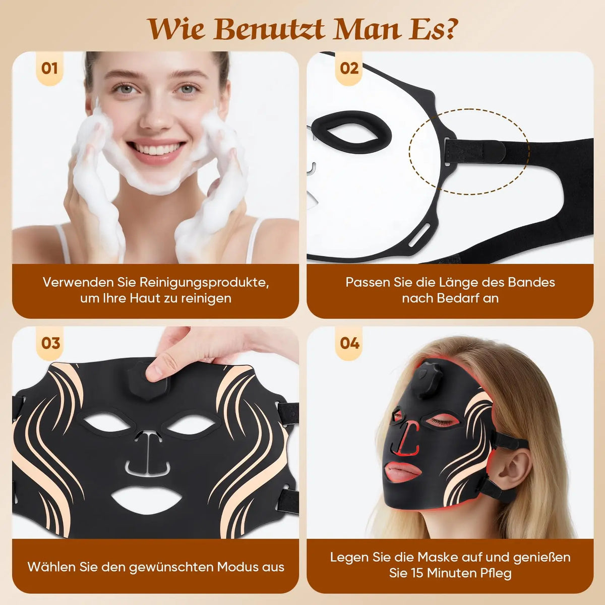 UBilli Silicone LED Face Mask For Anti Aging Skin Care