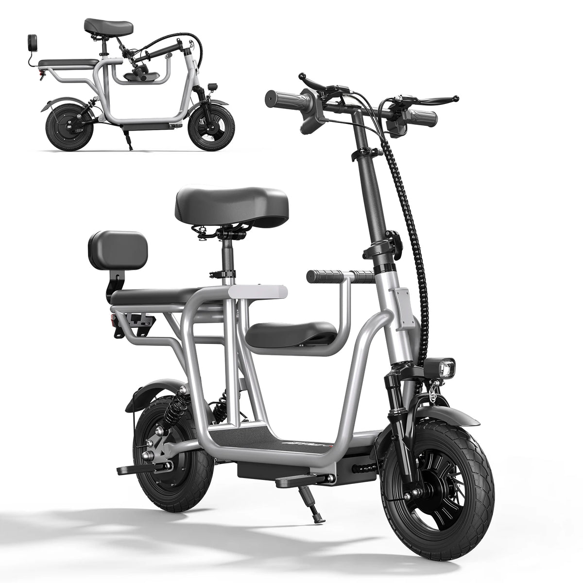 EILLEO Electric Scooter with Removable Child Seat and LCD Display