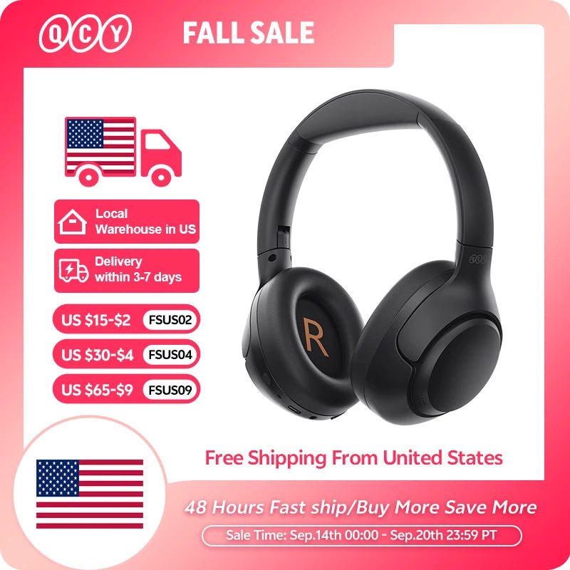 QCY H3 Wireless Headphones With Hybrid Active Noise Cancellation