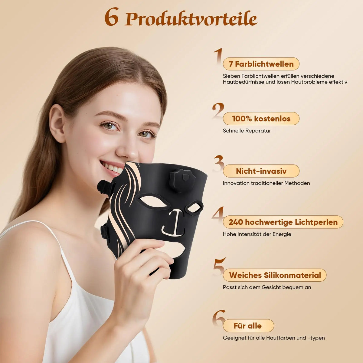 UBilli Silicone LED Face Mask For Anti Aging Skin Care