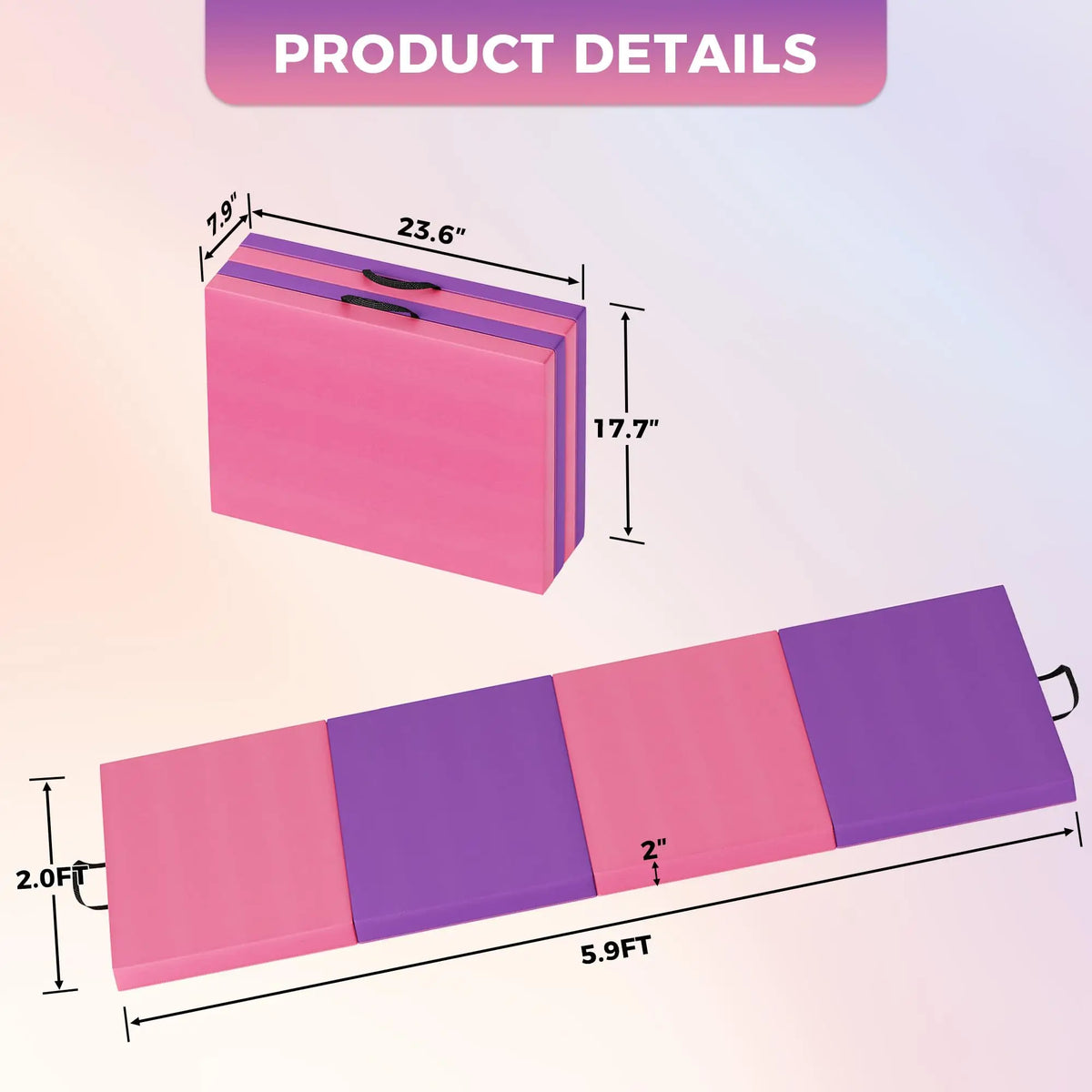 HiMISS Folding Gymnastics Mat for Tumbling Yoga and Home Exercise