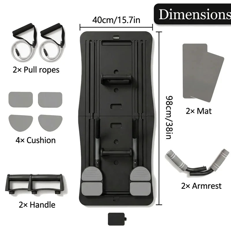 Foldable Workout Board With Resistance Bands And Push Up Handles