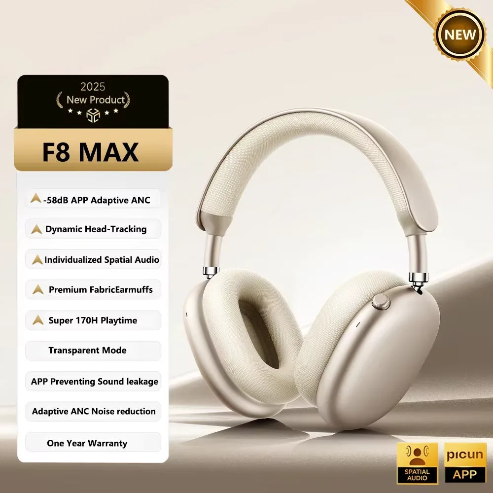 Picun F8 Pro Wireless Headphones With ANC And Spatial Audio
