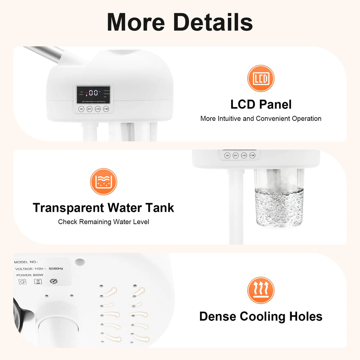 Bymaocar Standing Facial Steamer With Ozone And PTC Heating Technology