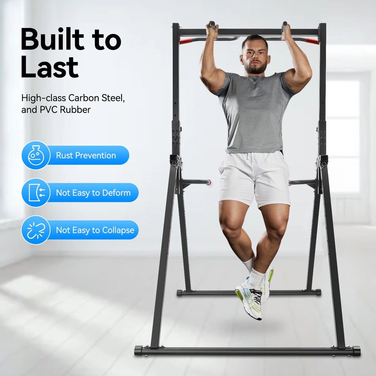 Adjustable Power Tower Free Standing Pull Up Bar Dip Station