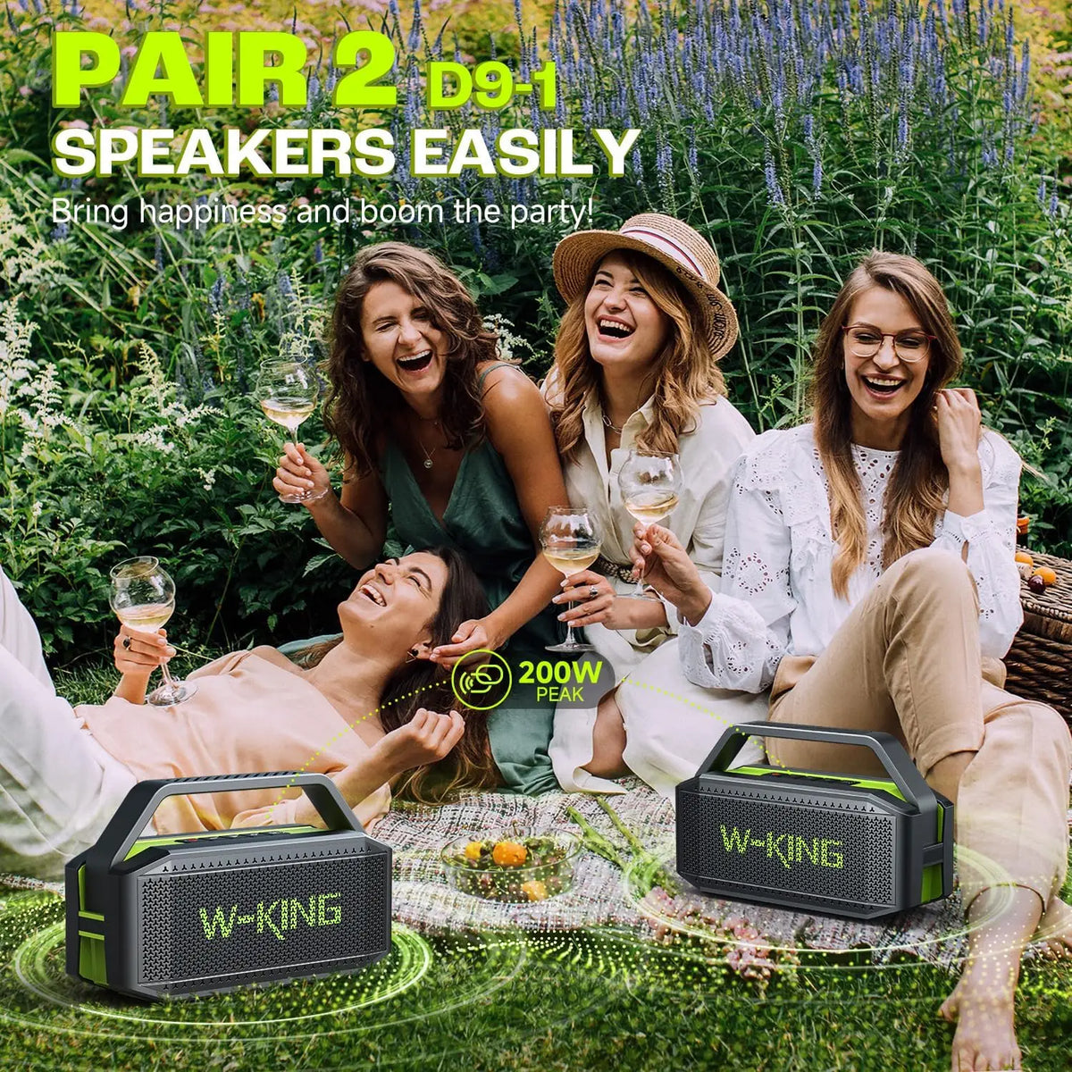 W King D9 Portable Bluetooth Speaker For Outdoor Adventures