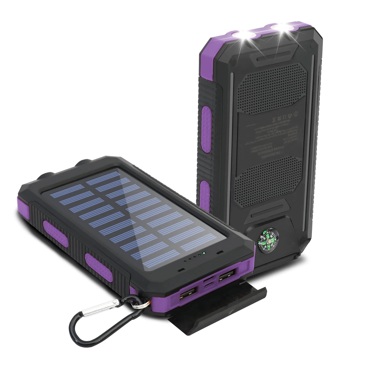 Waterproof Solar Charger Power Bank 20000mAh With Compass And Flashlight