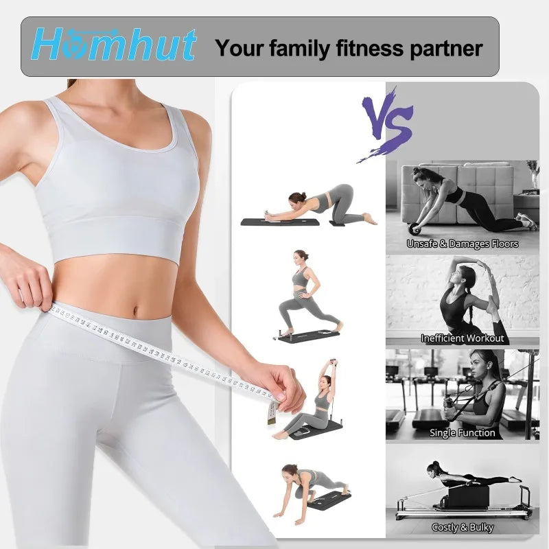 Foldable Workout Board With Resistance Bands And Push Up Handles