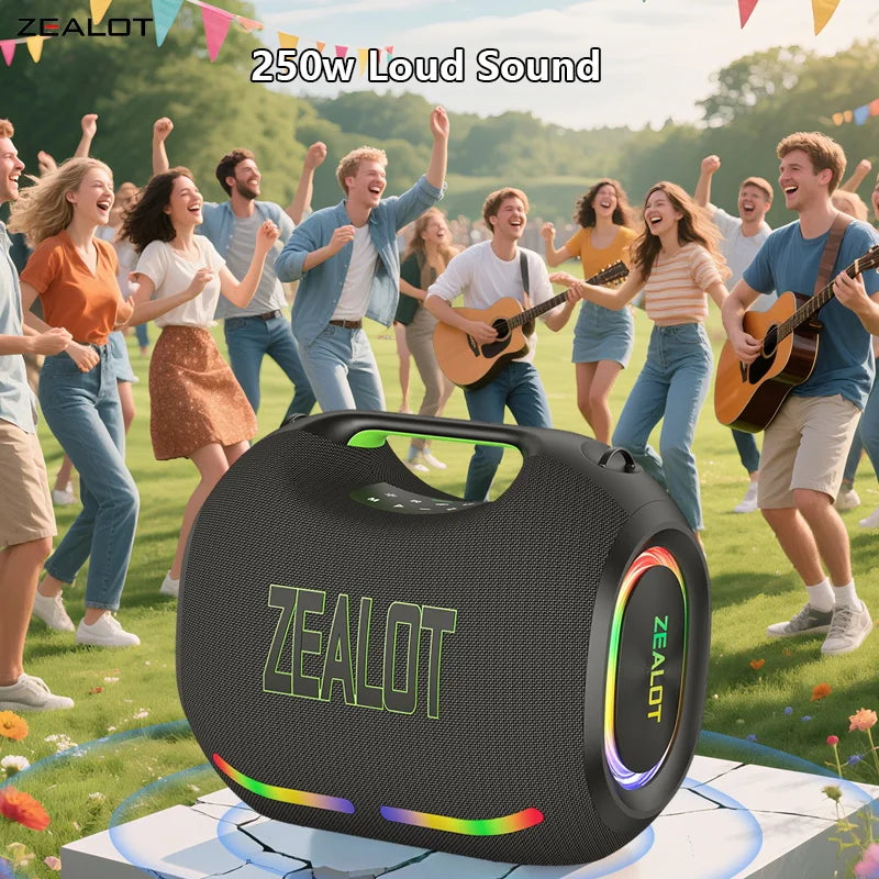 Zealot Portable Waterproof Bluetooth Speaker With Led Effects
