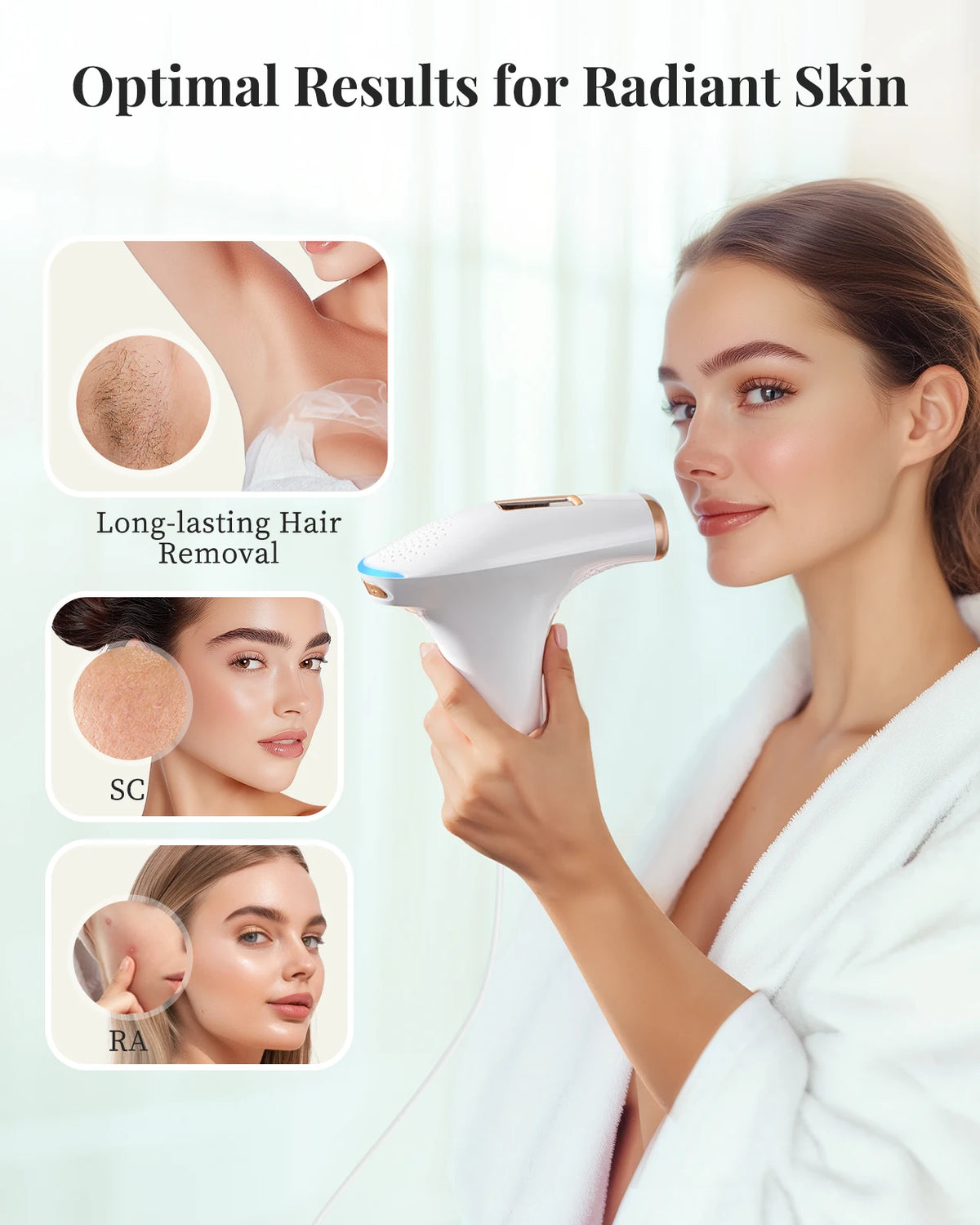 Lysmoski 3In1 IPL Hair Removal Device For Whole Body Use