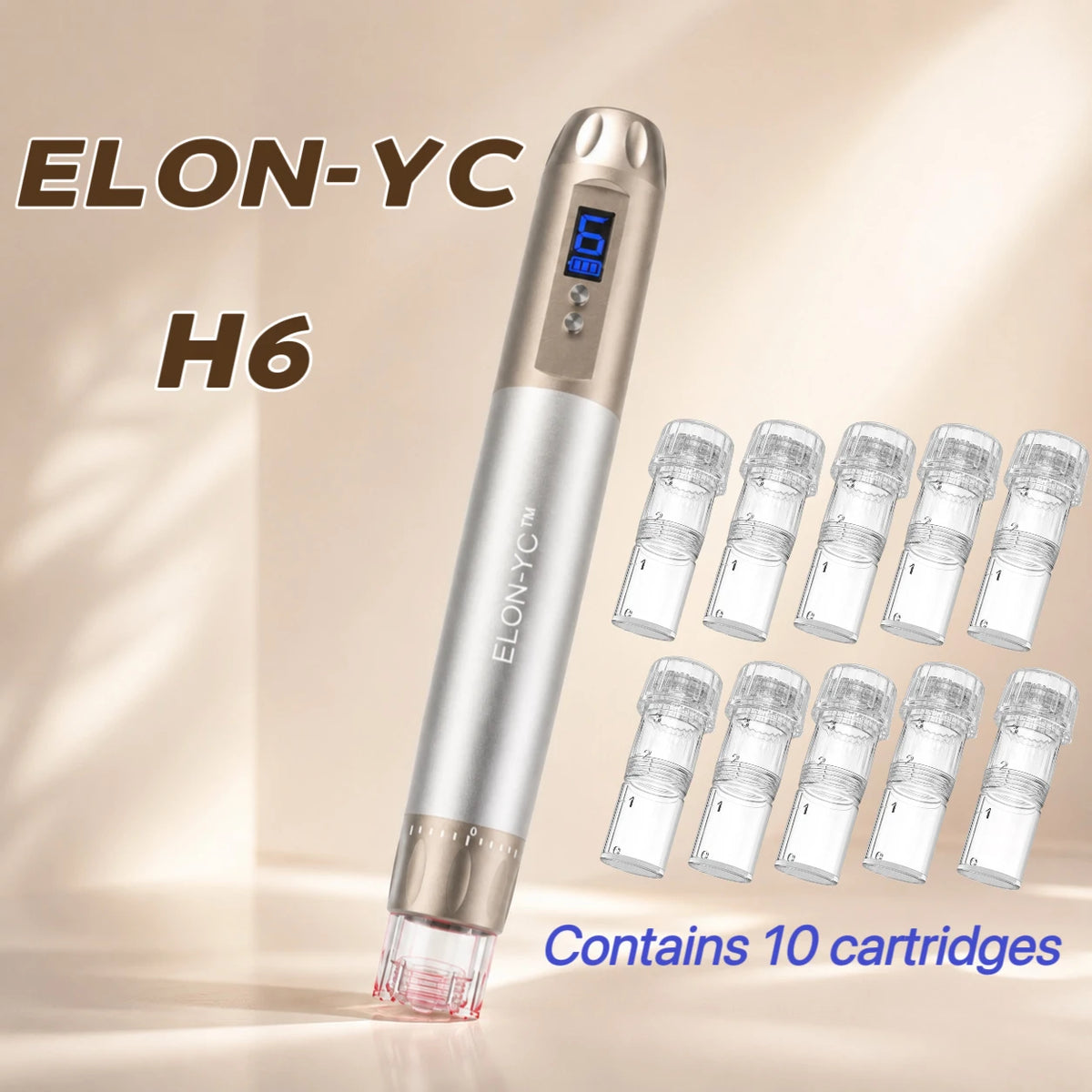 Elon Rechargeable Microneedling Pen With Ten Nano Cartridges