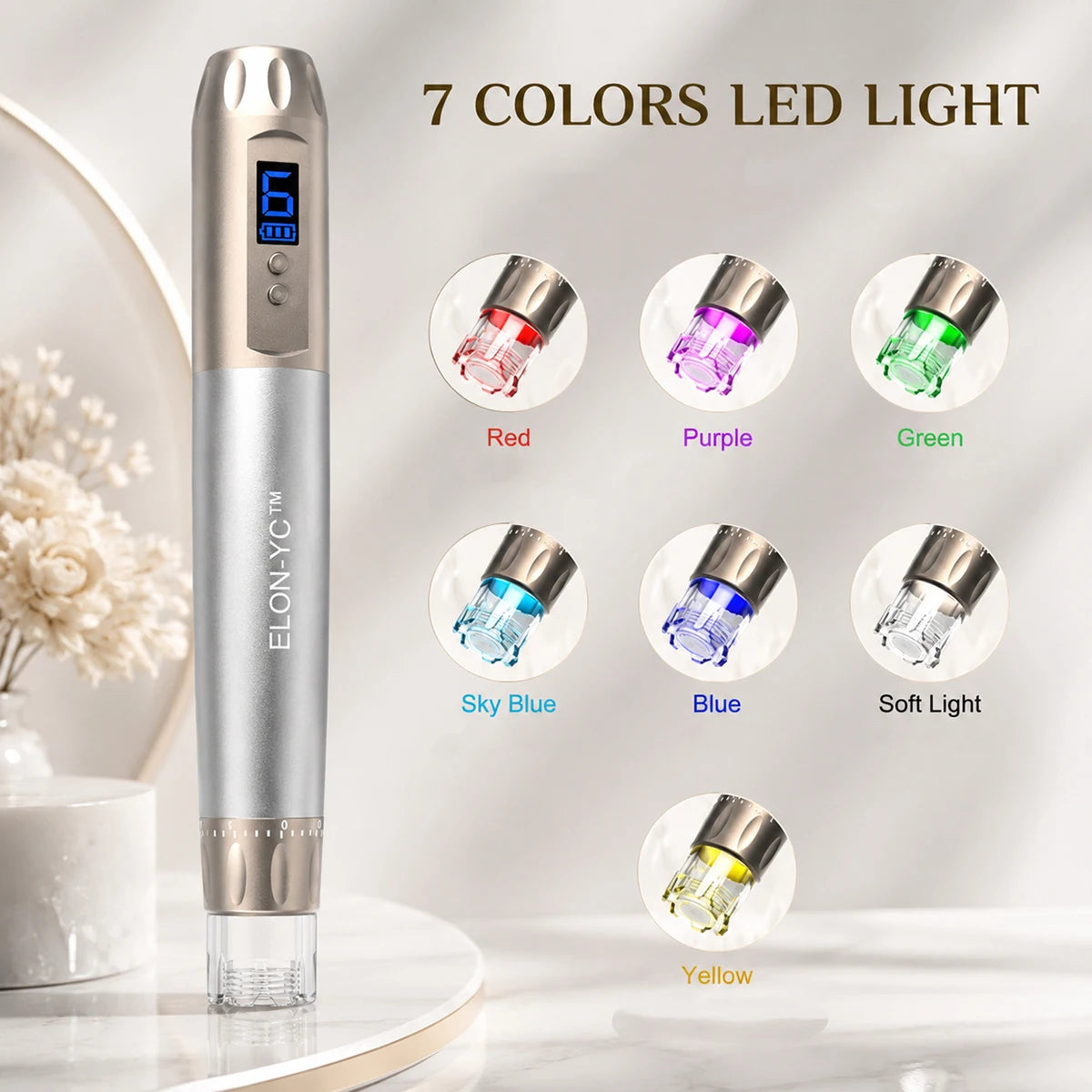 Elon Rechargeable Microneedling Pen With Ten Nano Cartridges