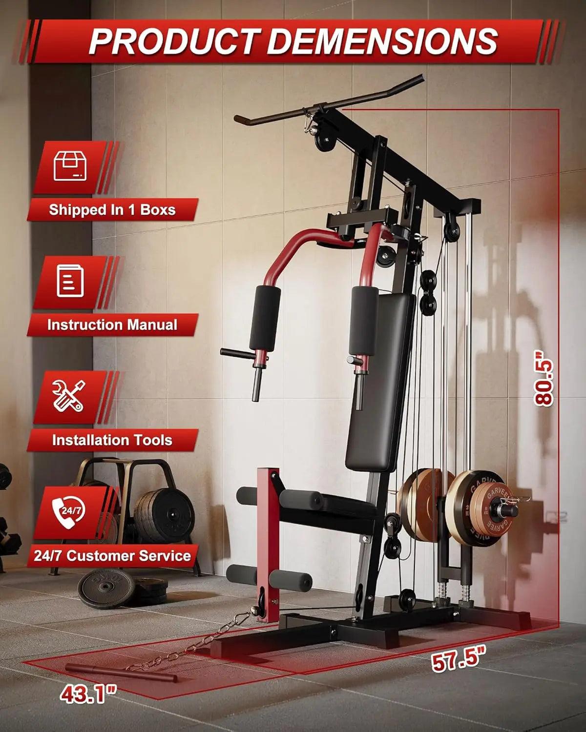 HiMiss Home Gym System For Full Body Strength Training