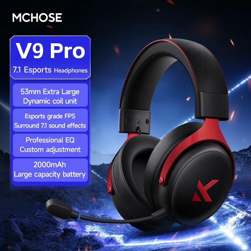 Mchose V9 Pro Wireless Gaming Headset Featuring Surround Sound