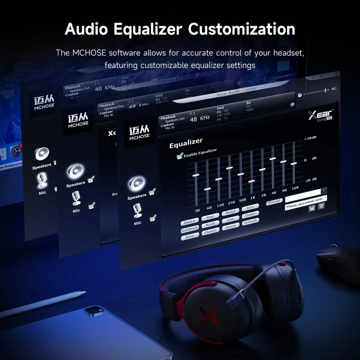 Mchose V9 Pro Wireless Gaming Headset Featuring Surround Sound