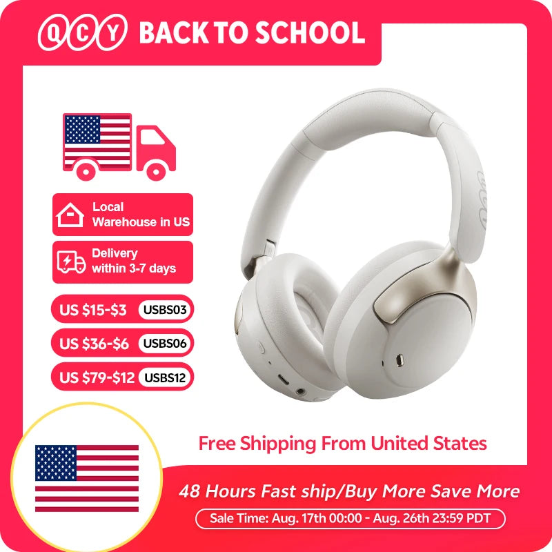 QCY H3 Pro Adaptive Active Noise Cancelling Wireless Bluetooth Earphones