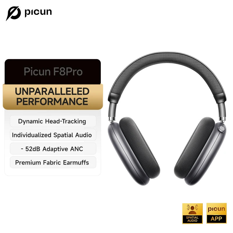 Picun F8 Pro Wireless Headphones With ANC And Spatial Audio