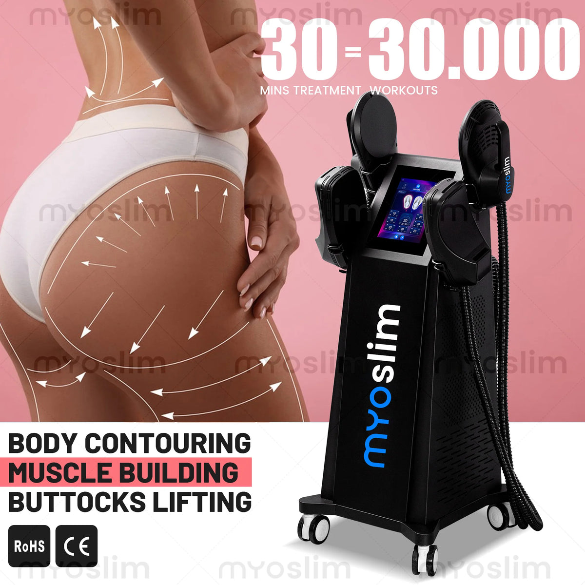 Myoslim HIEMT RF EMS Body Sculpting And Muscle Stimulator