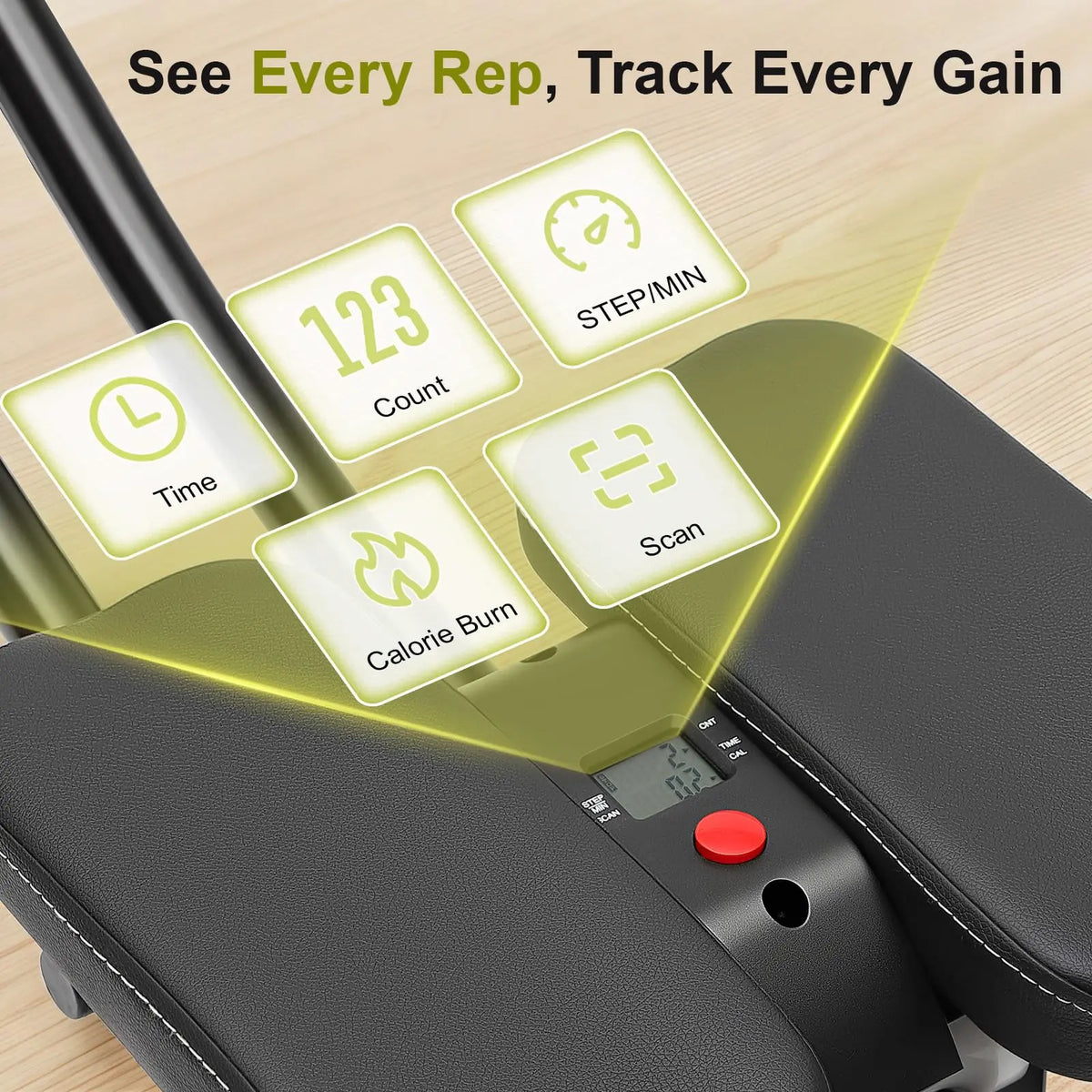 Adjustable Abs Core Crunch Training Machine With LED Monitor