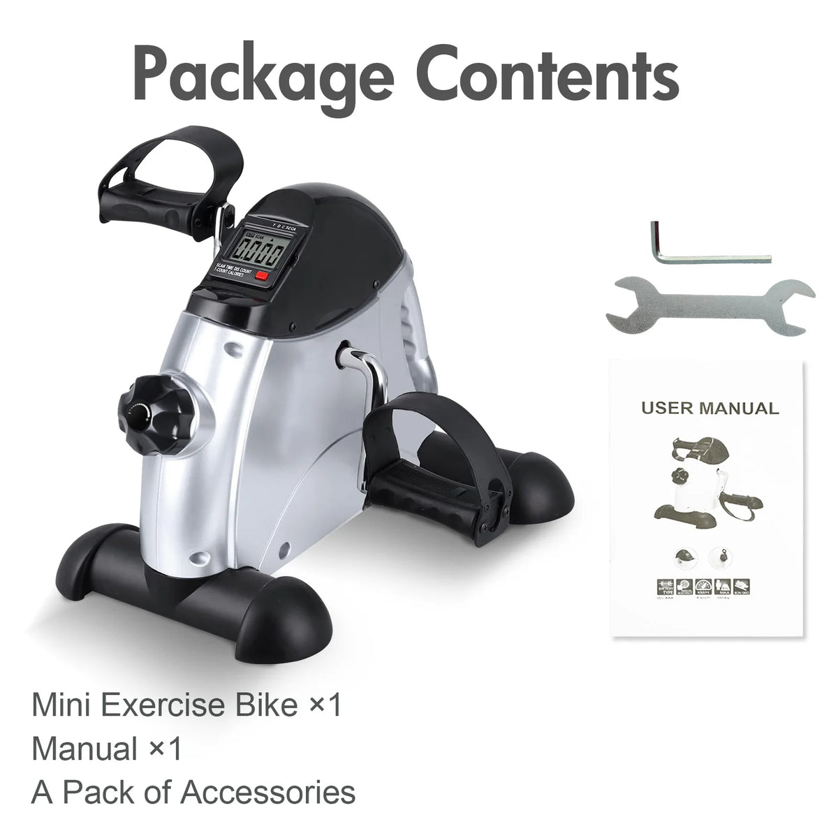 Mini Under Desk Pedal Exerciser Bike Digital LCD Cardio Trainer