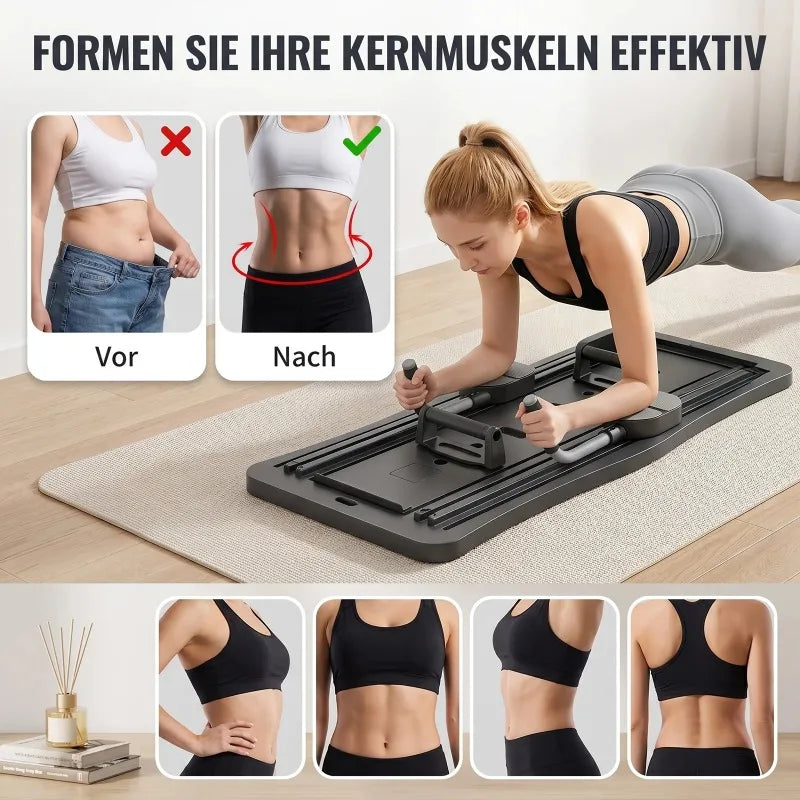 Foldable Workout Board With Resistance Bands And Push Up Handles