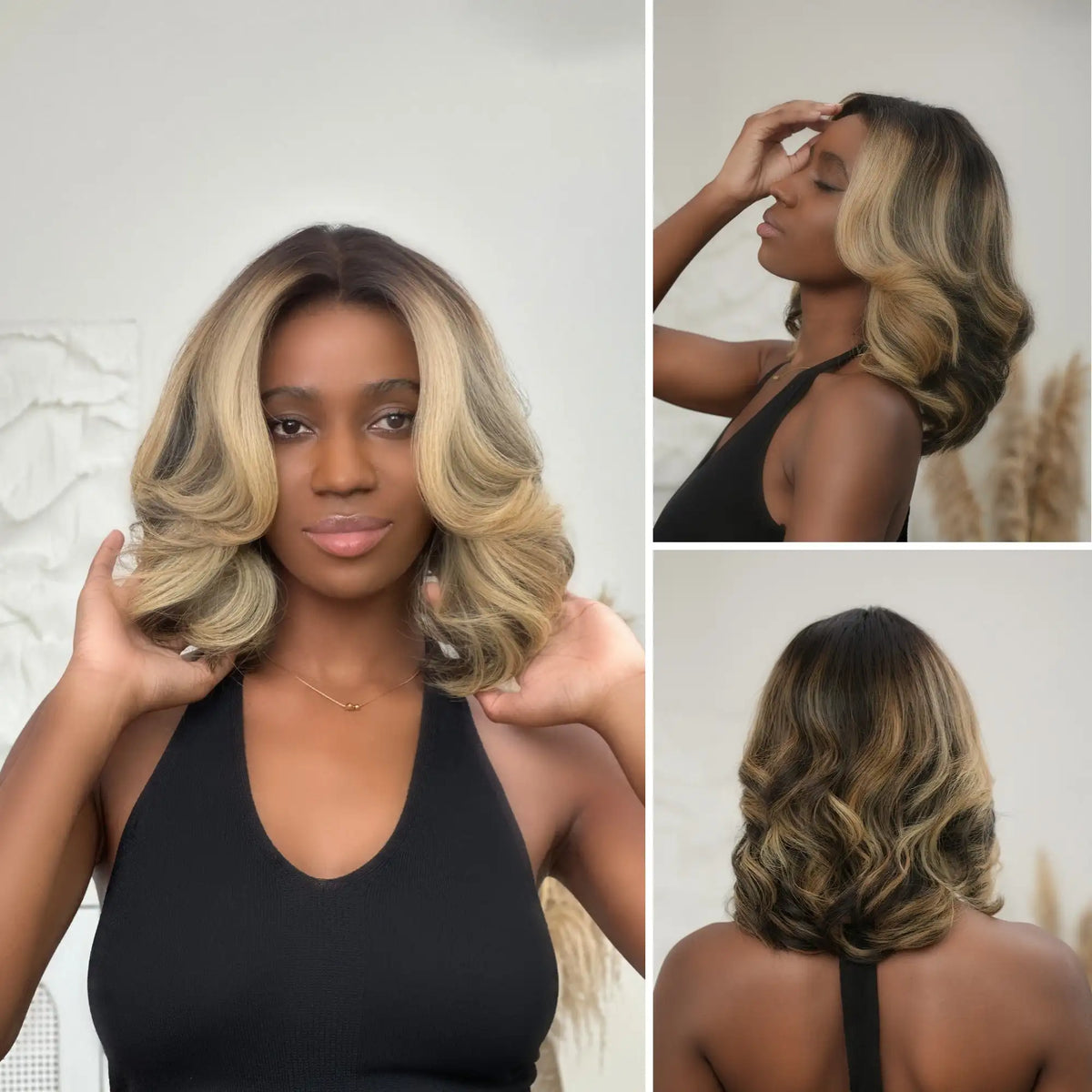 Smilegirl Brazilian Human Hair Glueless Bob Lace Front Wig