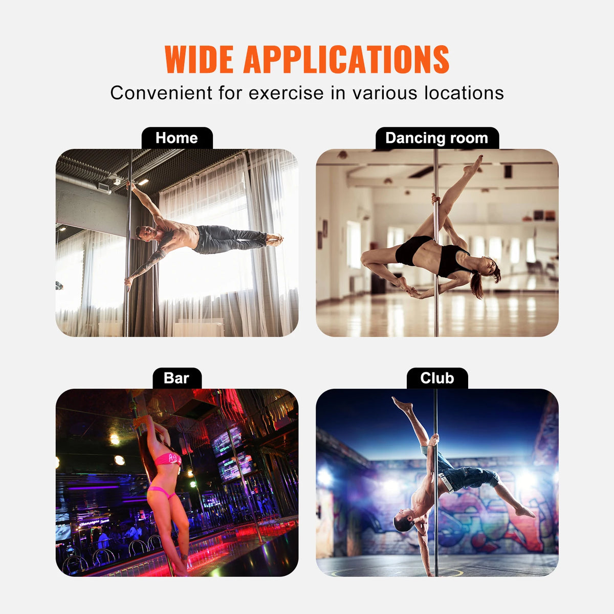 SucceBuy Heavy Duty Stainless Steel Professional Dancing Pole