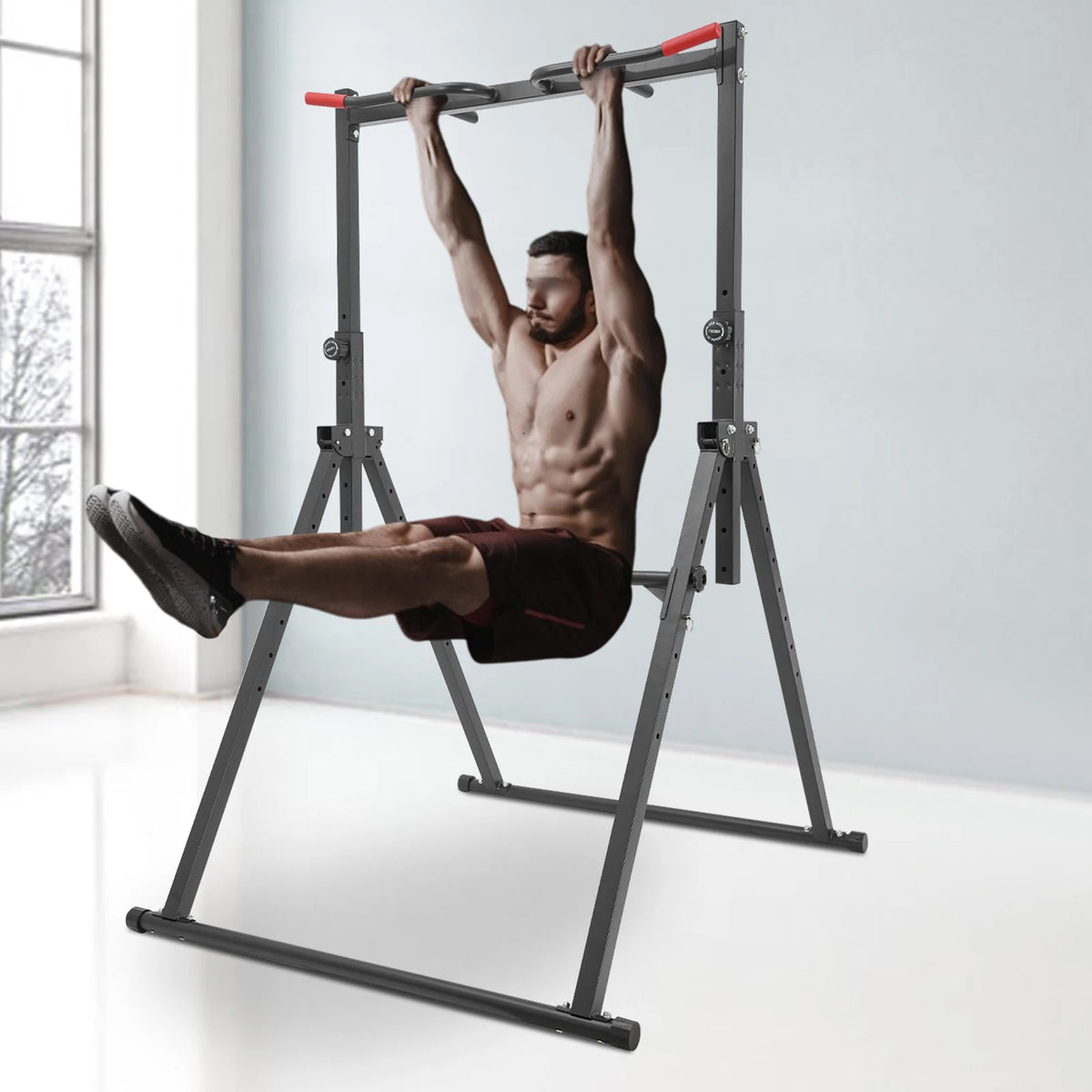 Adjustable Power Tower Free Standing Pull Up Bar Dip Station
