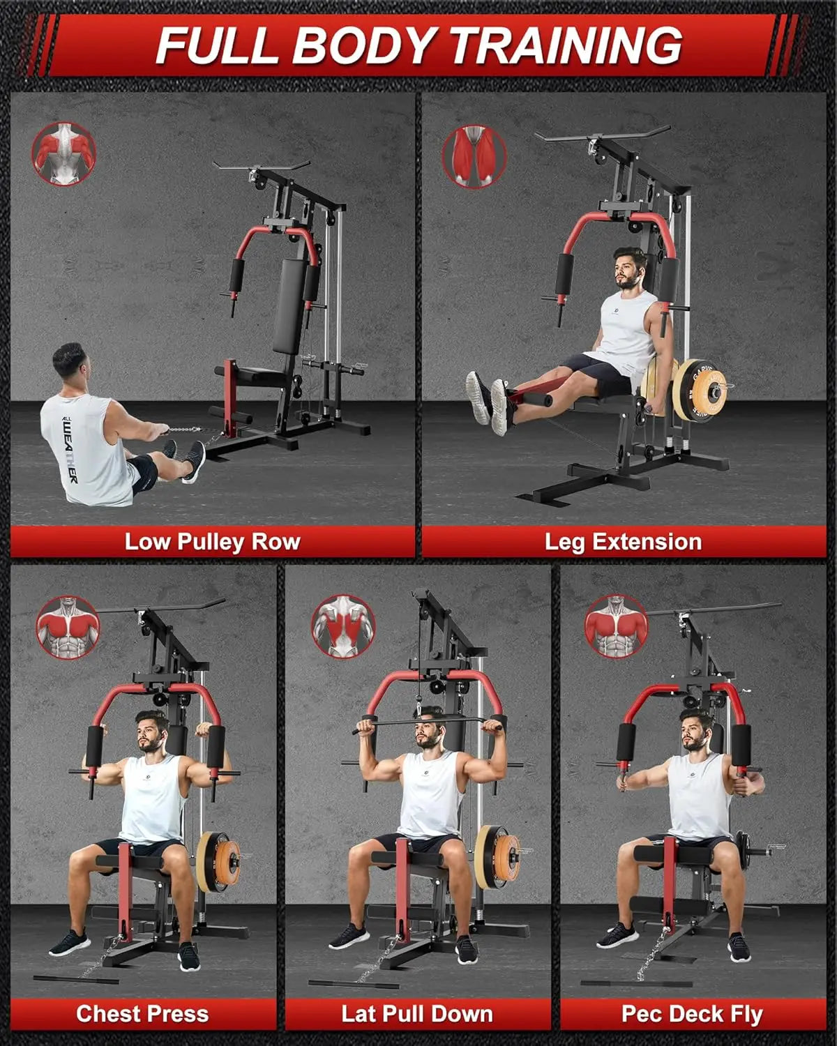 HiMiss Home Gym System For Full Body Strength Training