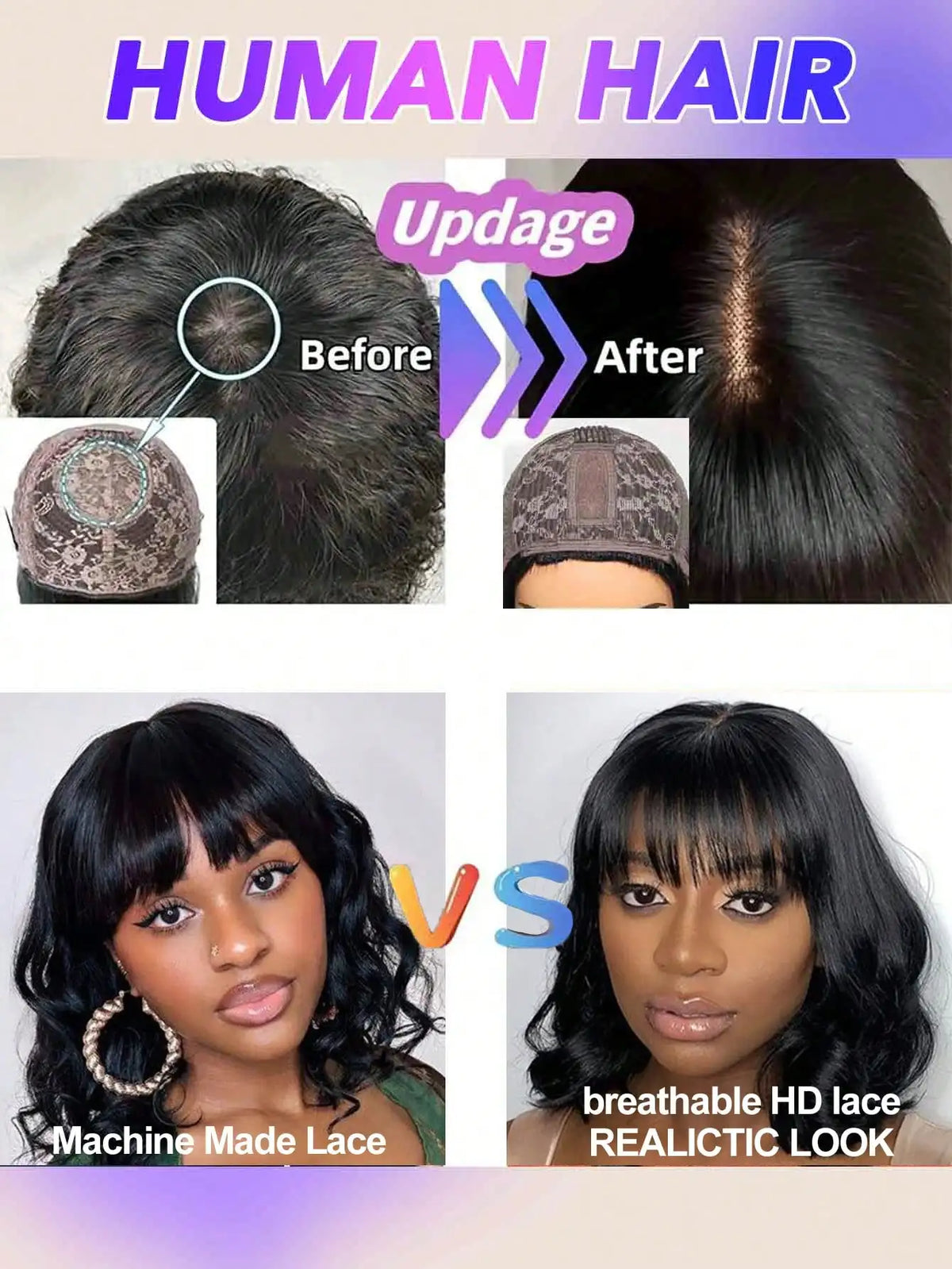 Smilegirl Body Wave HD Lace Frontal Human Hair Glueless Wig