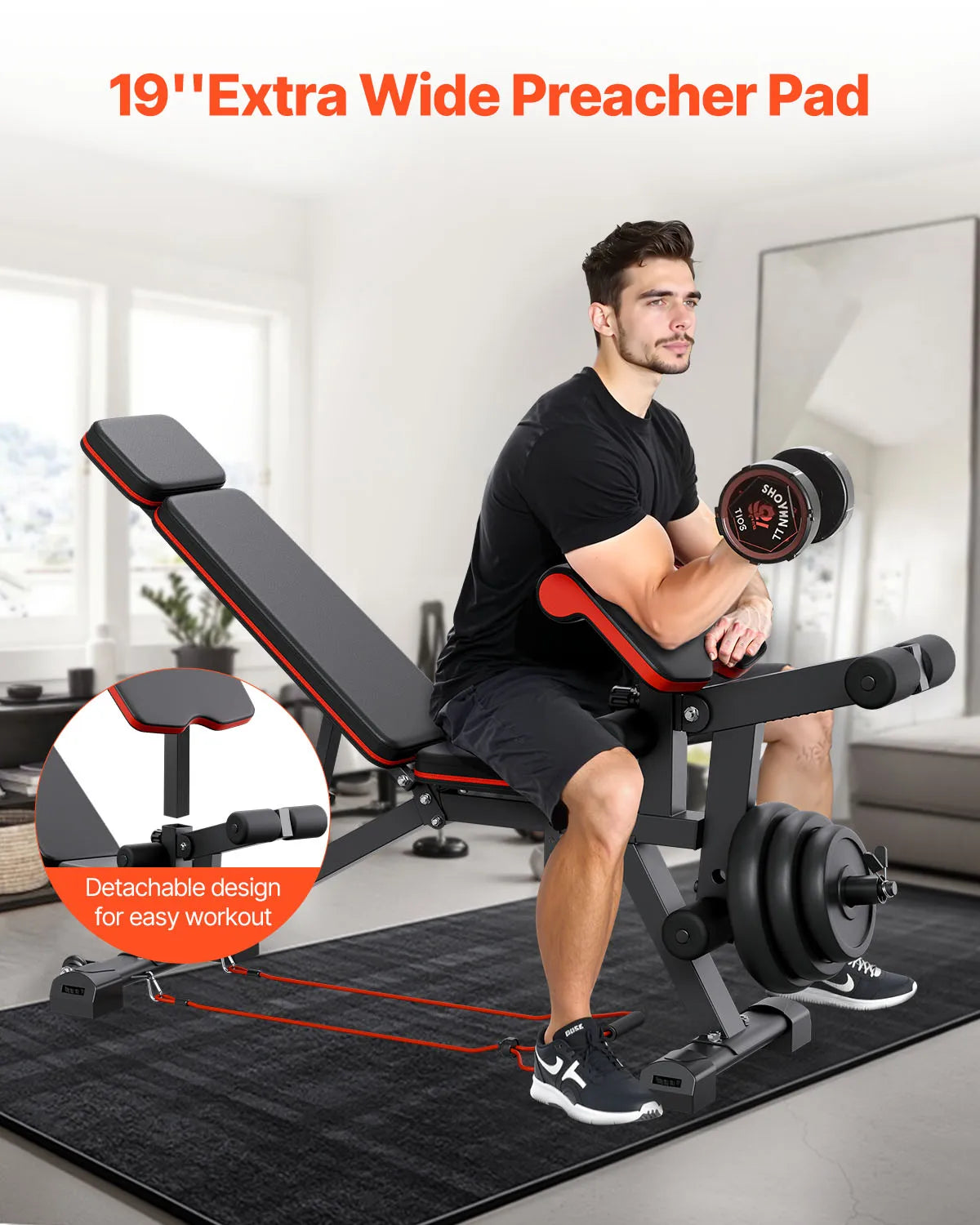 SucceBuy Adjustable Weight Bench for Full Body Strength Training