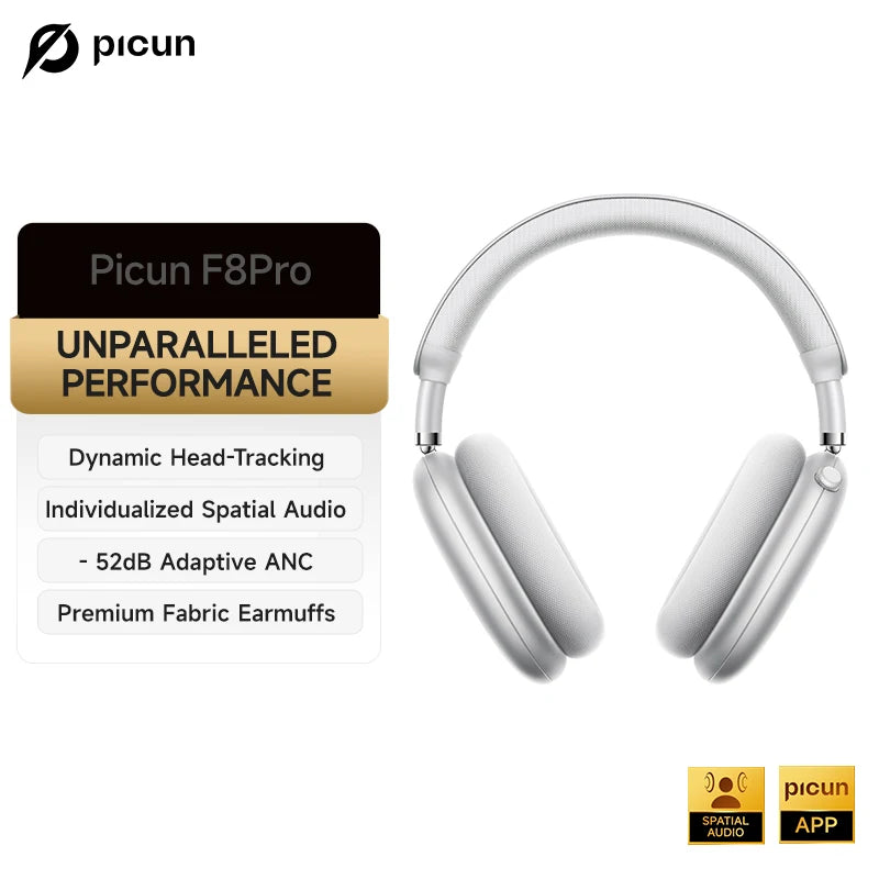 Picun F8 Pro Wireless Headphones With ANC And Spatial Audio