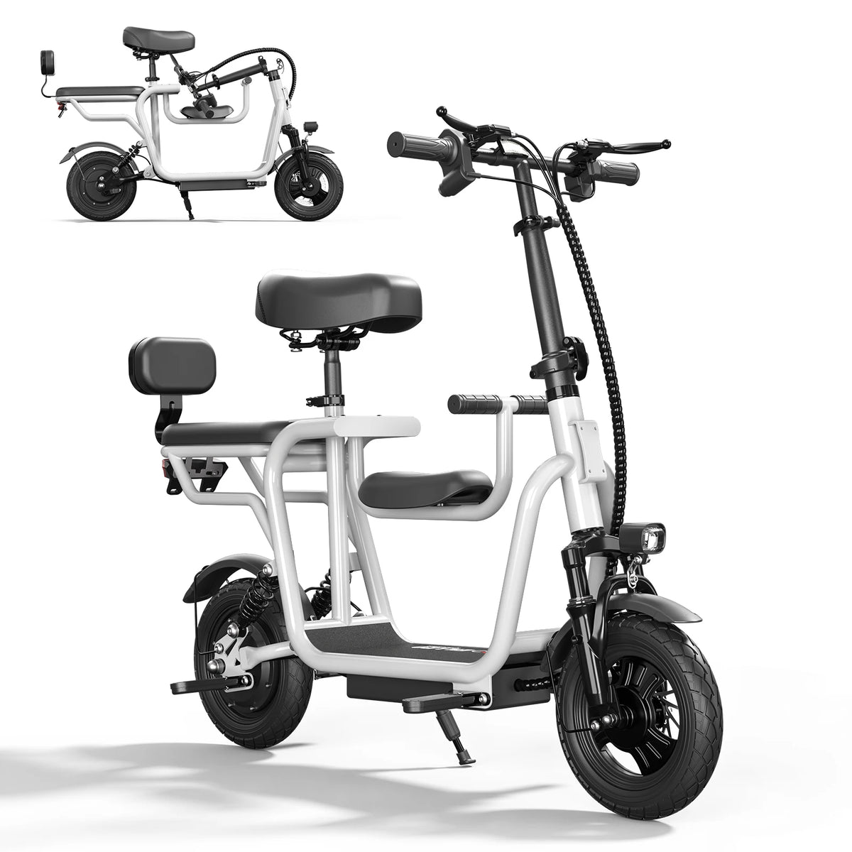 EILLEO Electric Scooter with Removable Child Seat and LCD Display