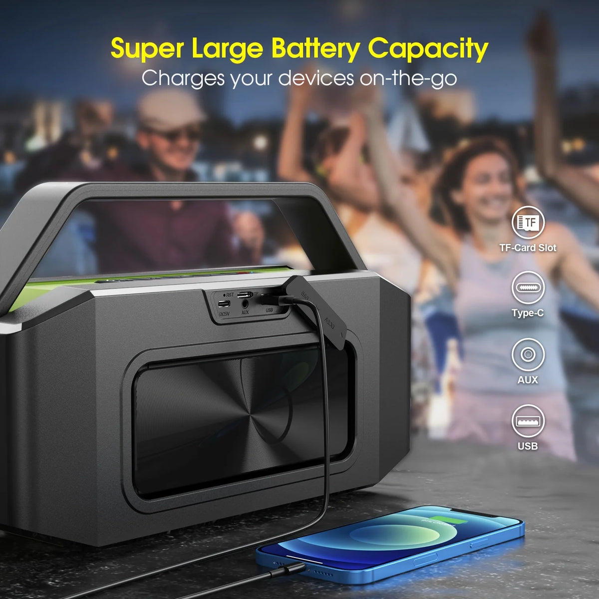 W King D9 Portable Bluetooth Speaker For Outdoor Adventures