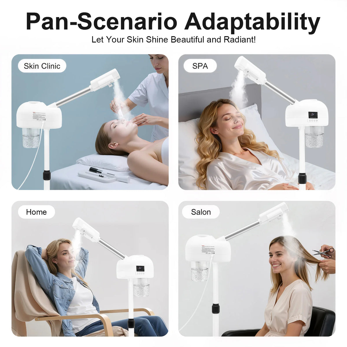 Bymaocar Standing Facial Steamer With Ozone And PTC Heating Technology