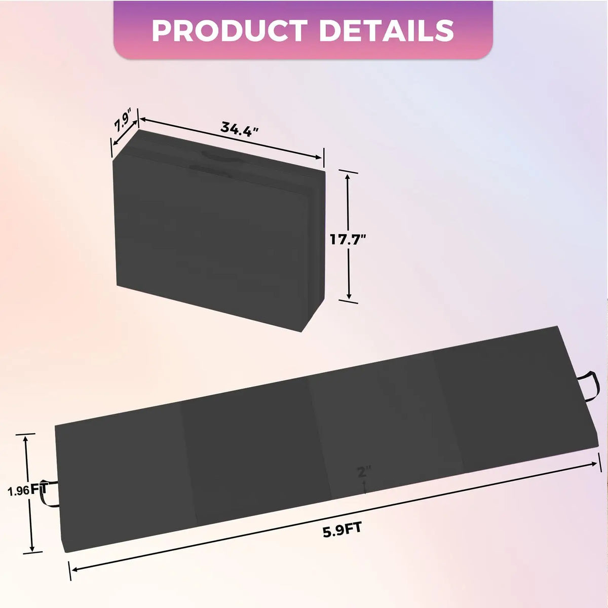 HiMISS Folding Gymnastics Mat for Tumbling Yoga and Home Exercise