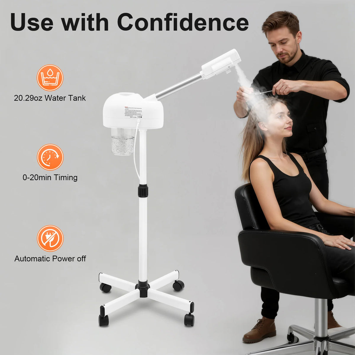 Bymaocar Standing Facial Steamer With Ozone And PTC Heating Technology