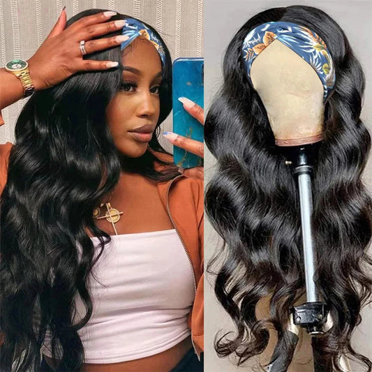 Keilatra Brazilian Remy Human Hair Body Wave Headband Wig