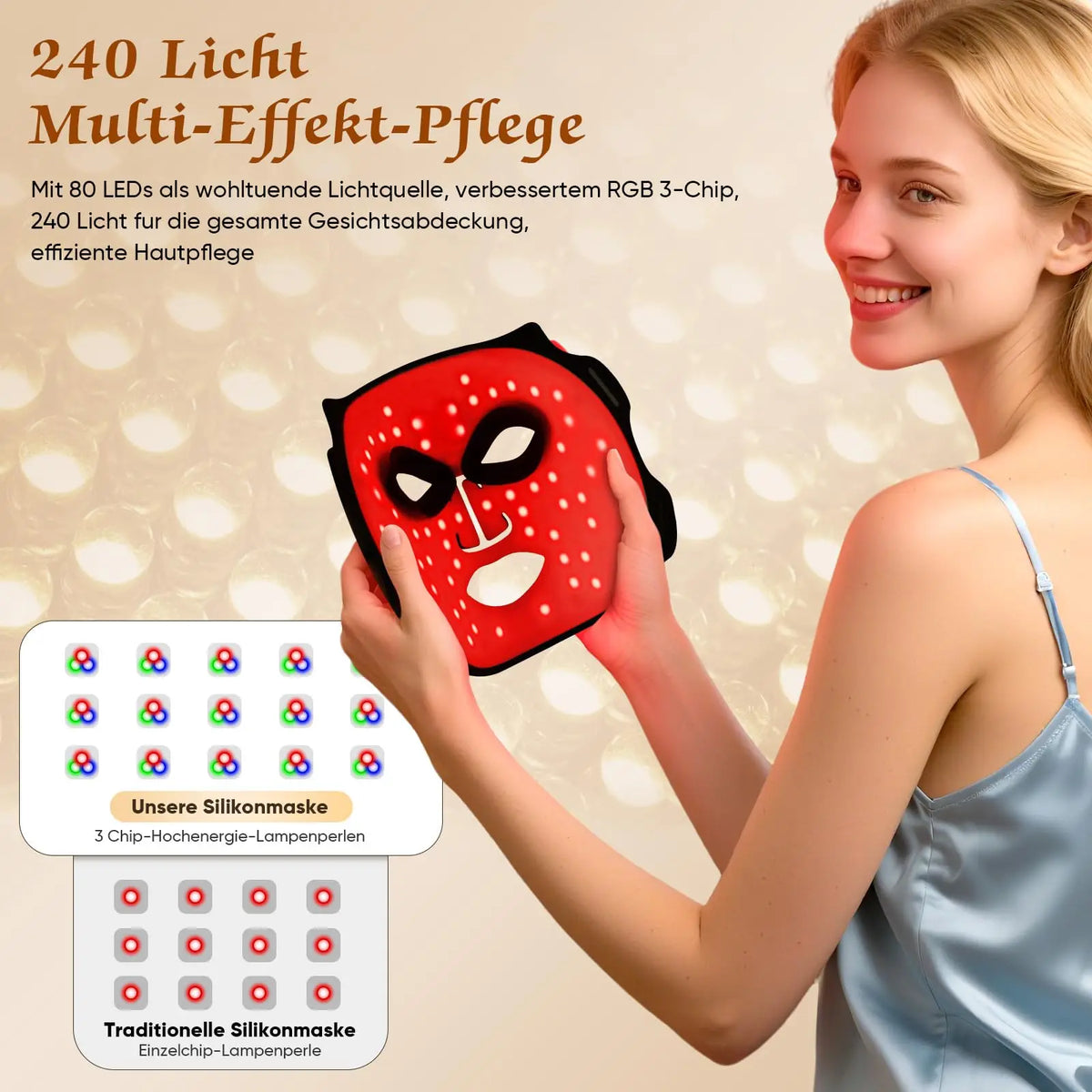 UBilli Silicone LED Face Mask For Anti Aging Skin Care