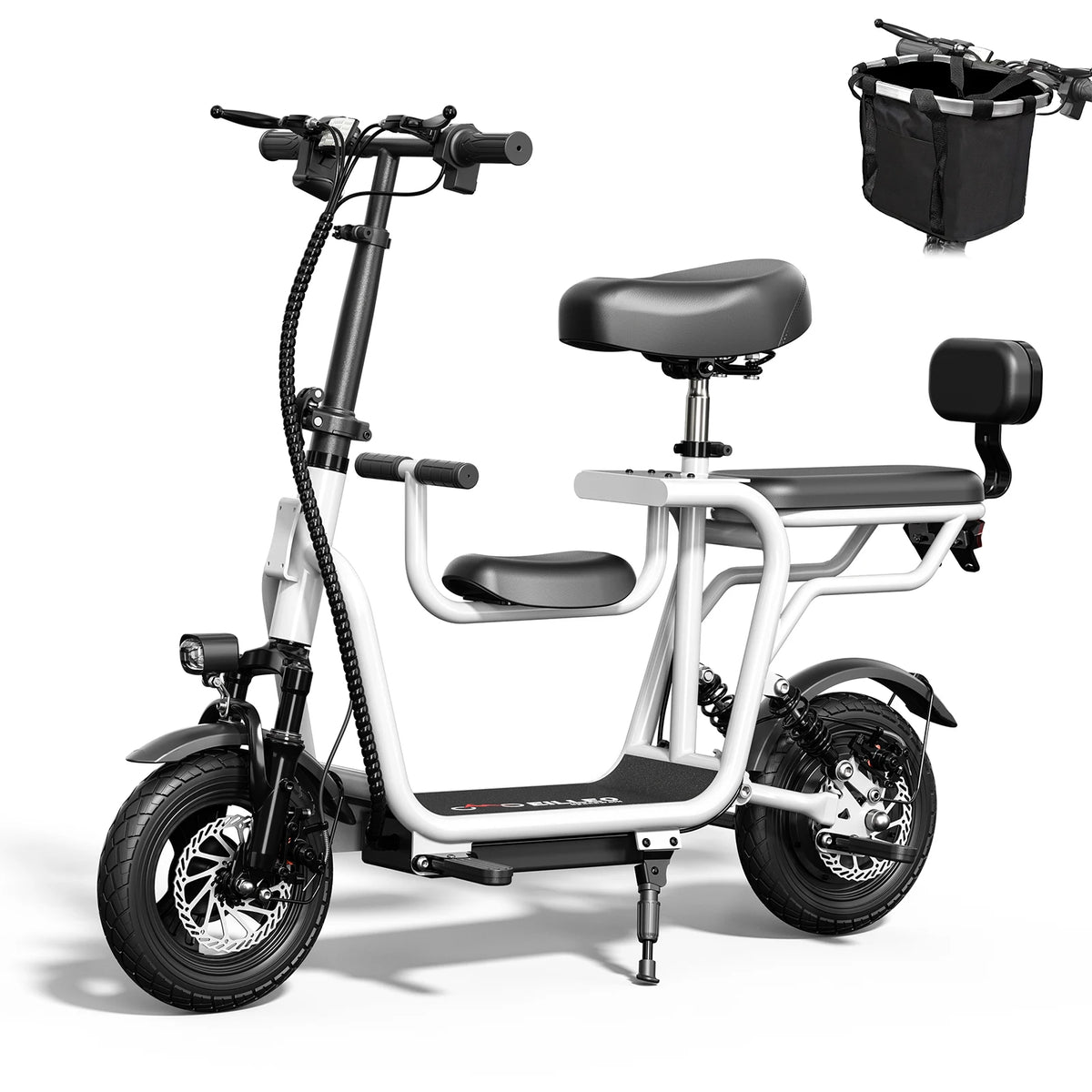 EILLEO Electric Scooter with Removable Child Seat and LCD Display
