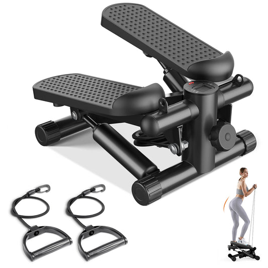 Hydraulic Mini Stepper With Resistance Bands And LCD Screen